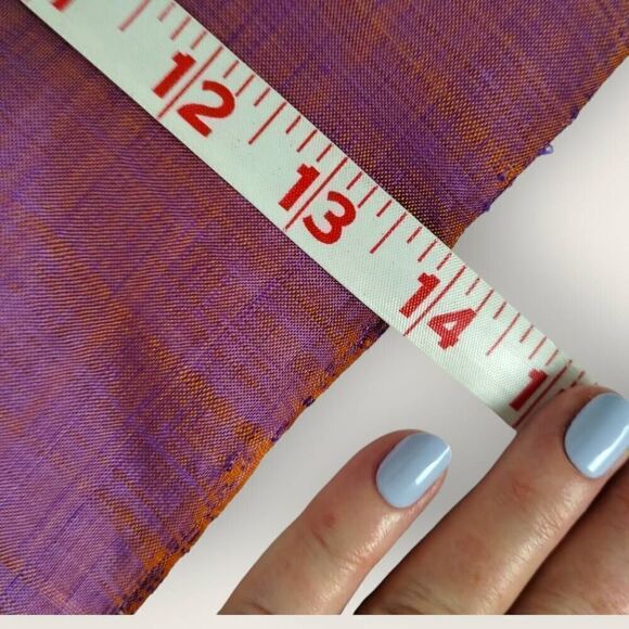 Womens Silk Scarf Rectangle 60" Purple Pink Emblem Fringe Wrap Indian Bohemian - Picture 8 of 8